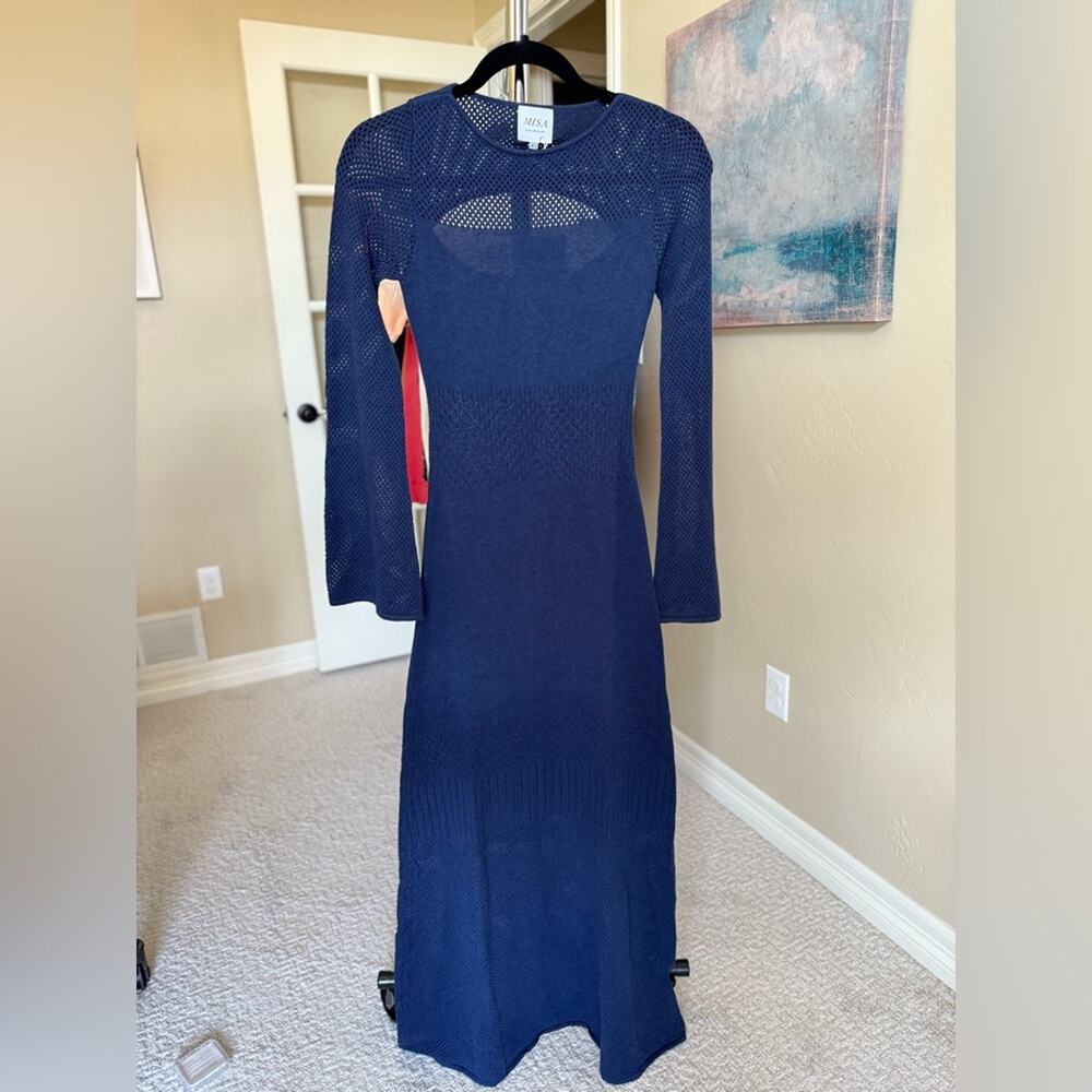 Women’s MISA Los Angeles Irene Dress in Navy Blue Extra Small XS